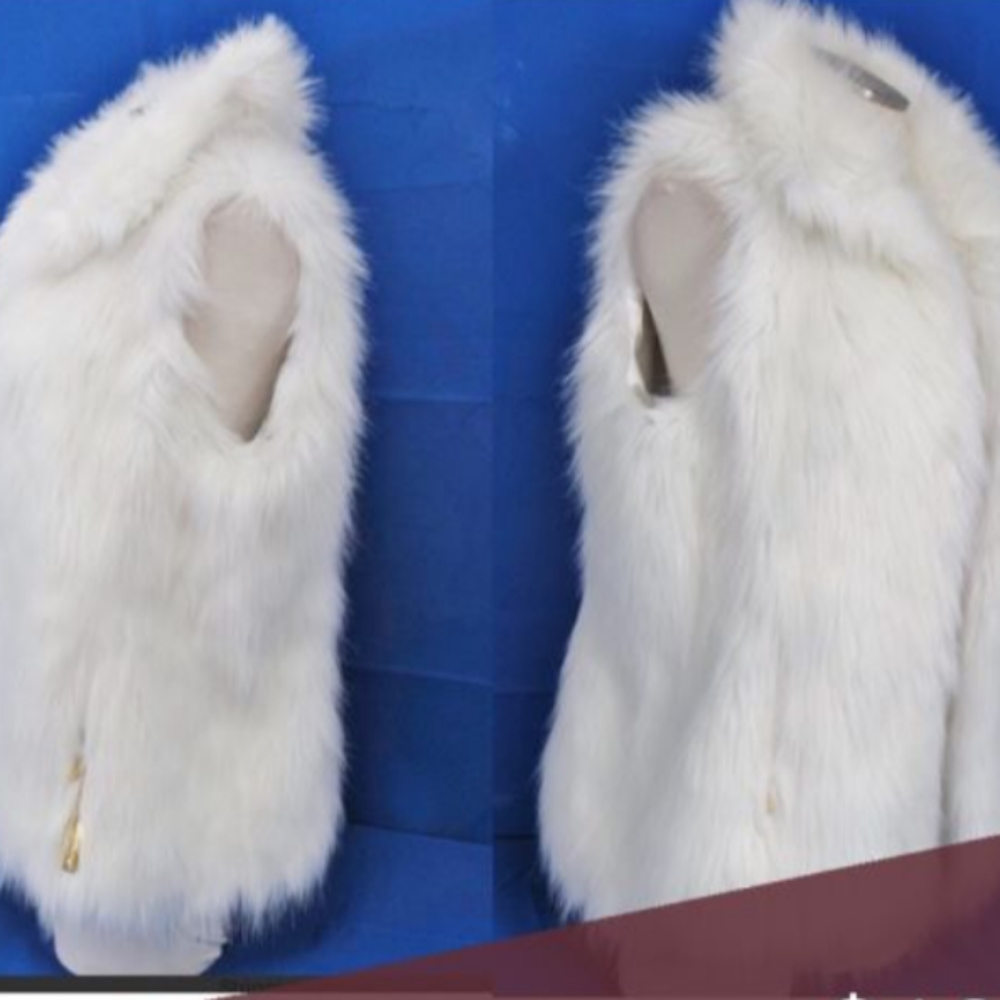 Calvin Klein Ivory Furry Vest